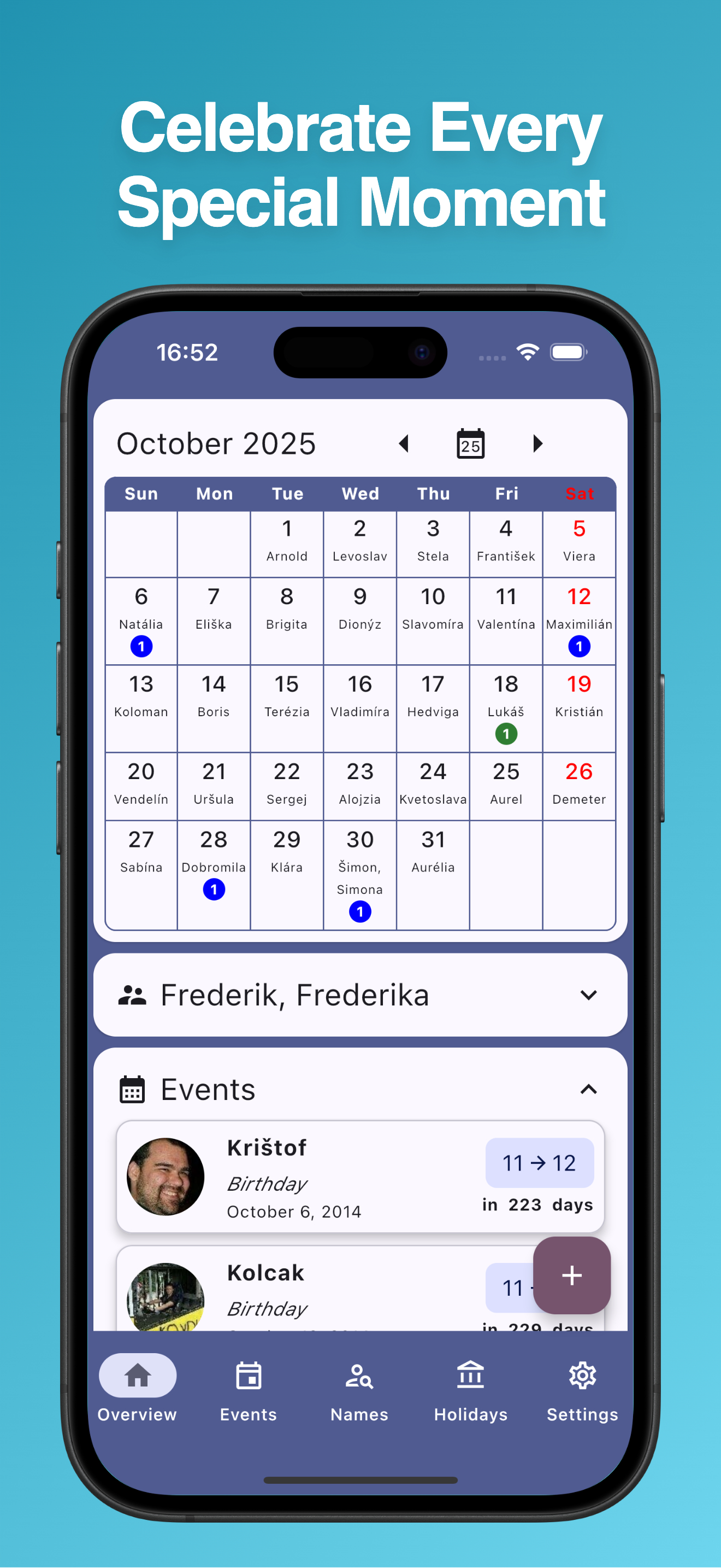 Important Dates App