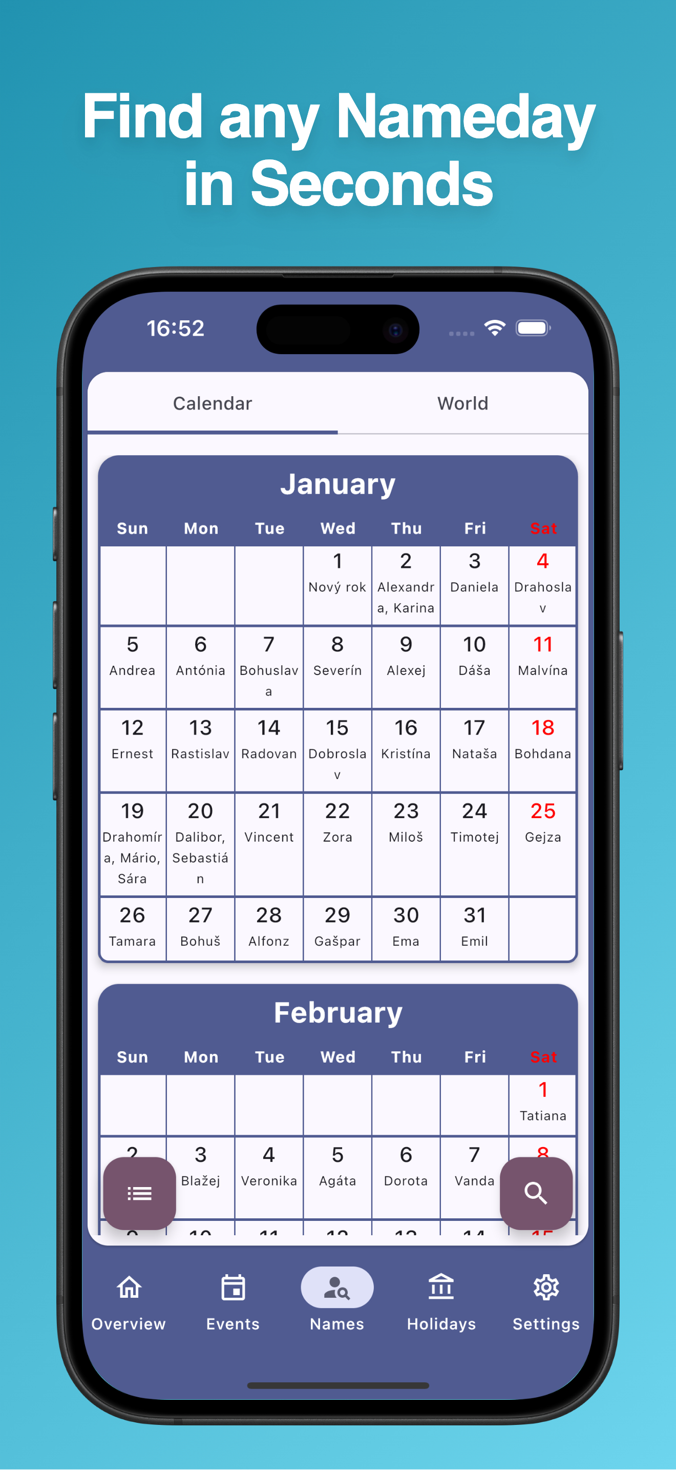 Important Dates App