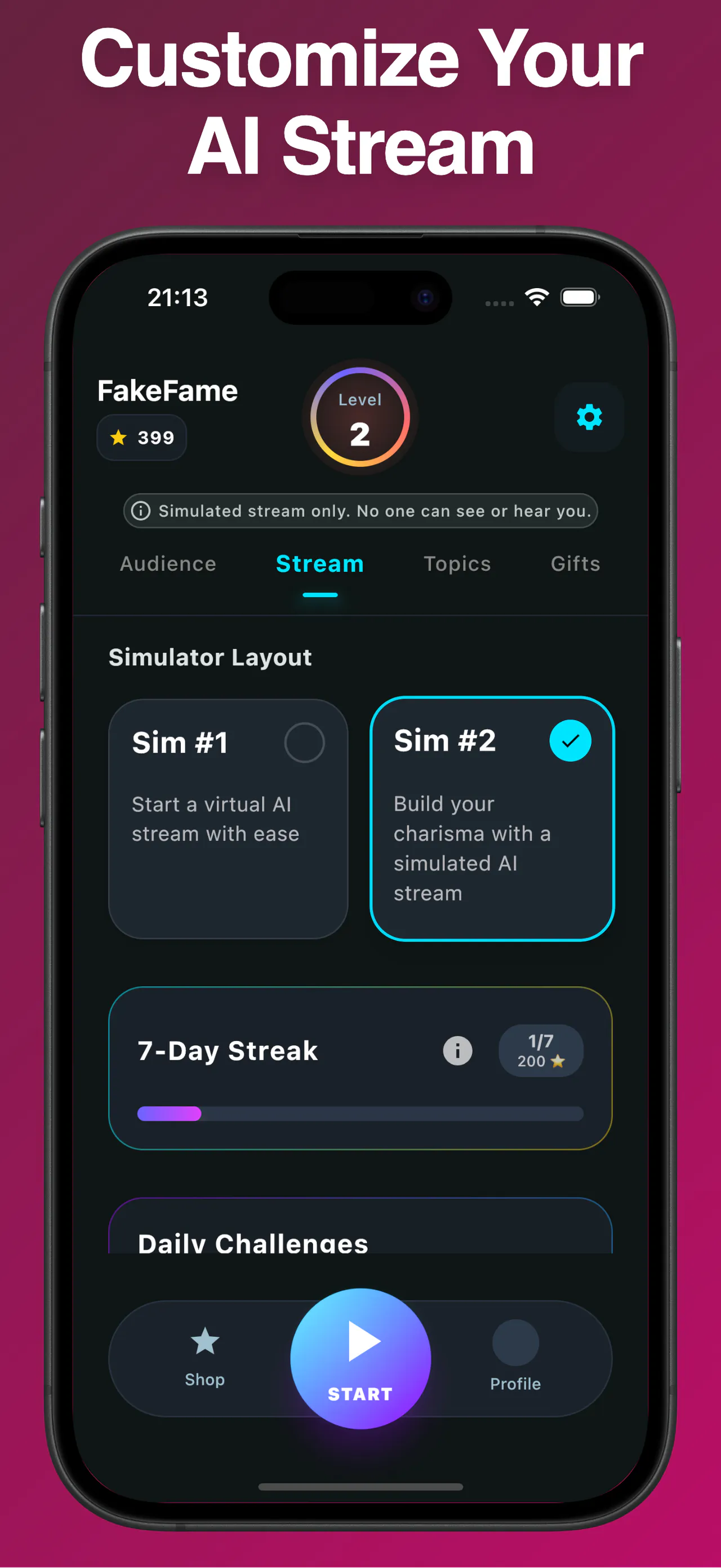 FakeFame app screenshot